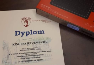Dyplom Kingi za zajęcie I miejsca w kategorii artystycznej