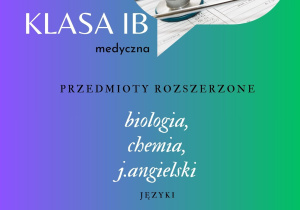 Grafika przedstawiająca profil klasy IB - profil medyczny