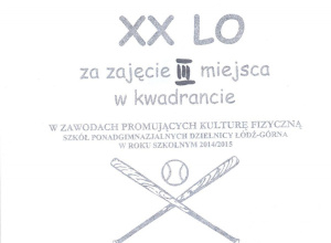 III miejsce w kwadrancie w zawodach promujących kulturę fizyczną